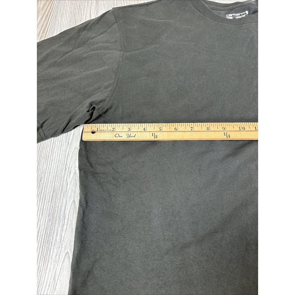 Carhartt T-Shirt Mens LARGE Green Crew Neck Short‎ Sleeve Loose Fit Workwear - Picture 5 of 10